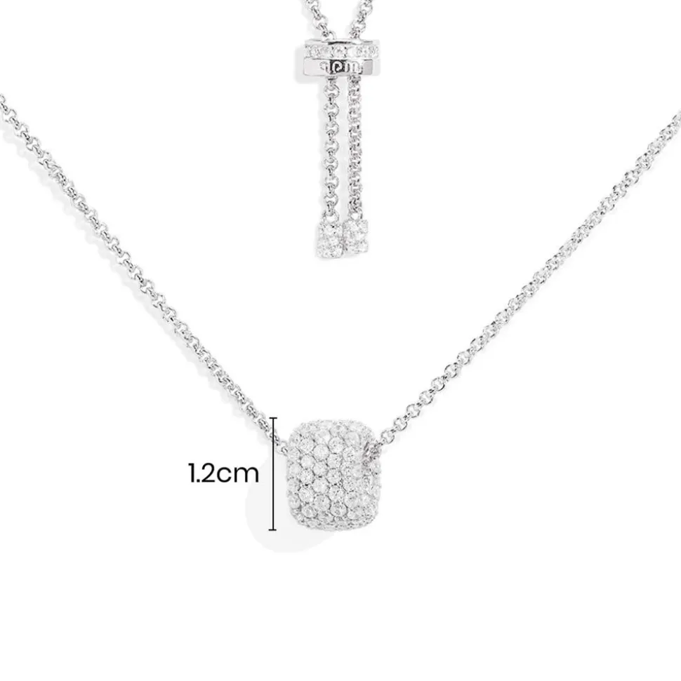 APM Monaco Adjustable Necklace With Pave Ring- Necklaces
