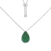 APM Monaco Adjustable Necklace With Green Drop- Necklaces