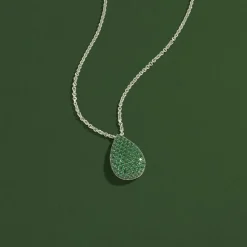 APM Monaco Adjustable Necklace With Green Drop- Necklaces