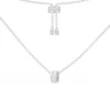 APM Monaco Adjustable Necklace With Square Stones Pendant- Necklaces