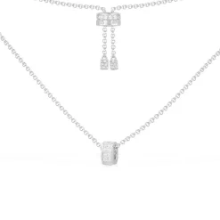 APM Monaco Adjustable Necklace With Square Stones Pendant- Necklaces