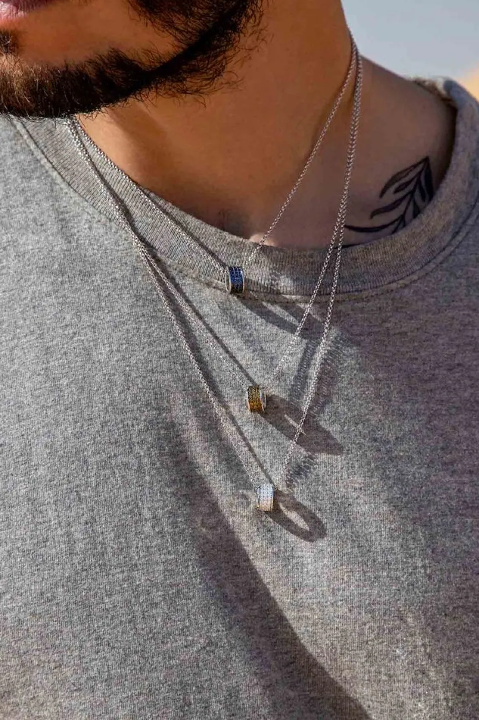 APM Monaco Adjustable Necklace With Khaki Ring Pendant- Necklaces