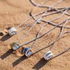 APM Monaco Adjustable Necklace With Khaki Ring Pendant- Necklaces