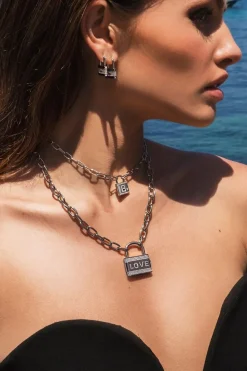 APM Monaco Alphabet Lock Necklace- Necklaces