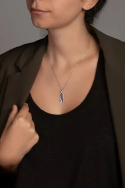APM Monaco Alphabet Plate Necklace Silver- Necklaces