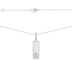 APM Monaco Alphabet Plate Necklace Silver- Necklaces