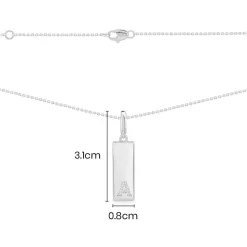 APM Monaco Alphabet Plate Necklace Silver- Necklaces