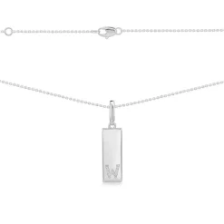 APM Monaco Alphabet Plate Necklace Silver- Necklaces