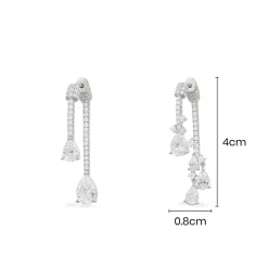 APM Monaco Asymmetric Pear Stones Ear Jackets- Earrings