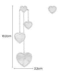 APM Monaco Asymmetric White Nacre Heart Earrings- Earrings