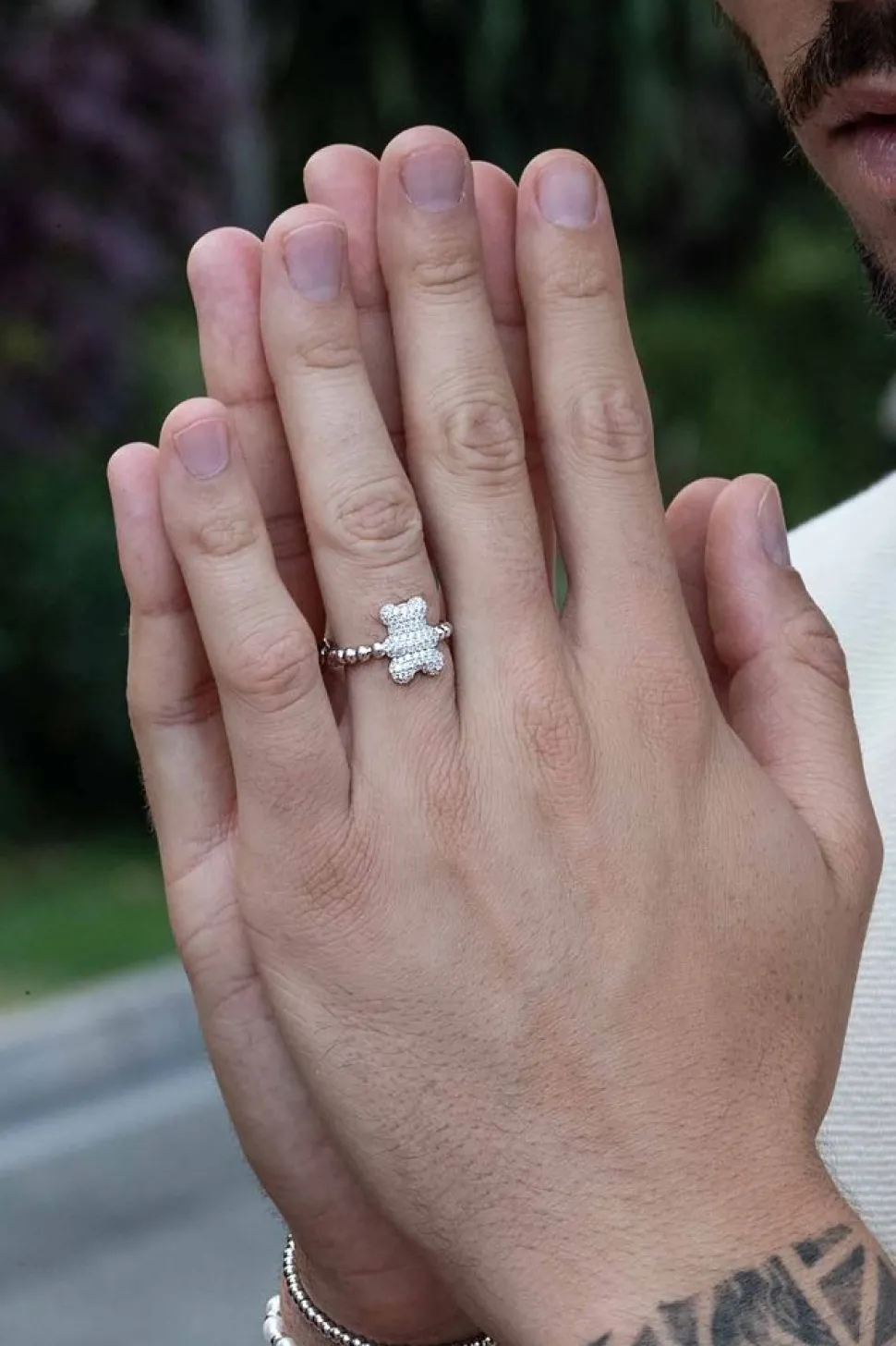 APM Monaco Baby Snow Yummy Bear Ring With Beads- Rings