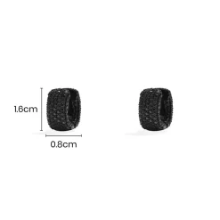 APM Monaco Black Chunky Hoop Earrings- Earrings