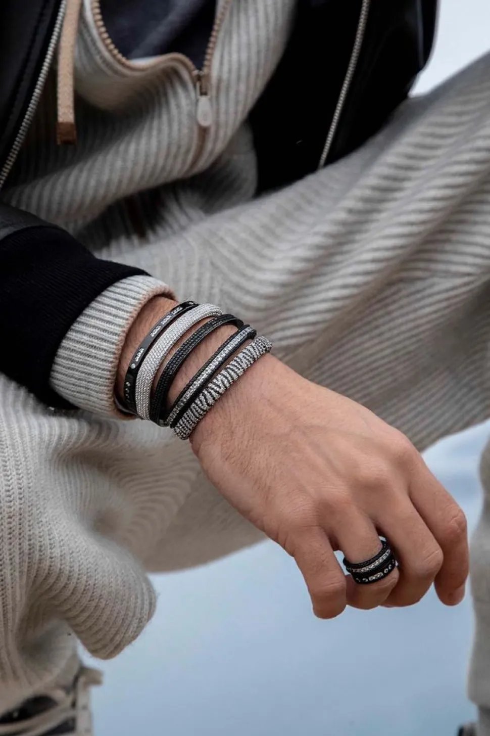 APM Monaco Black Pave Ring- Rings