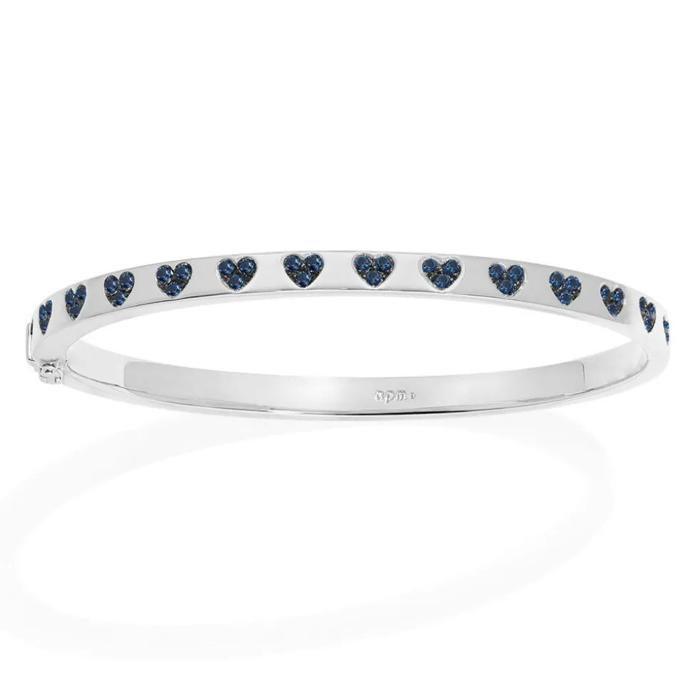 APM Monaco Blue & White Heart Bangle- Bracelets