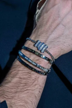 APM Monaco Blue Bonheur Morse Code Bangle- Bracelets