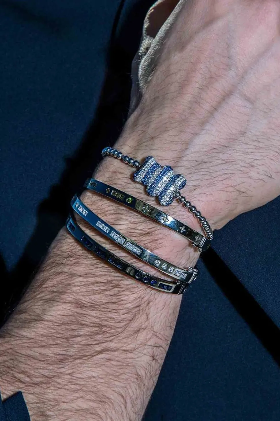 APM Monaco Blue Bonheur Morse Code Bangle- Bracelets