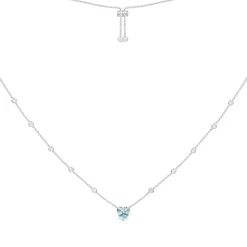 APM Monaco Blue Heart Adjustable Necklace- Necklaces