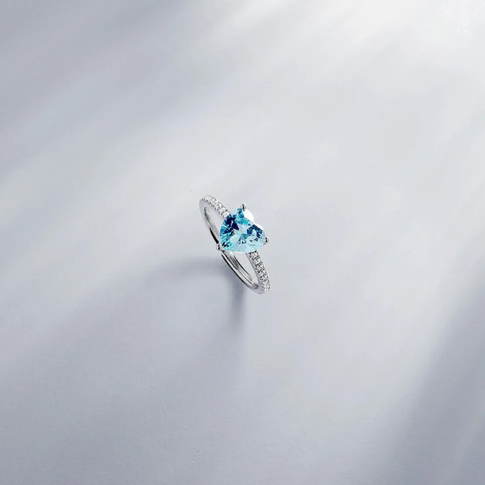 APM Monaco Blue Heart Ring- Rings