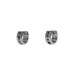 APM Monaco Blue Love Morse Code Huggie Earrings- Earrings
