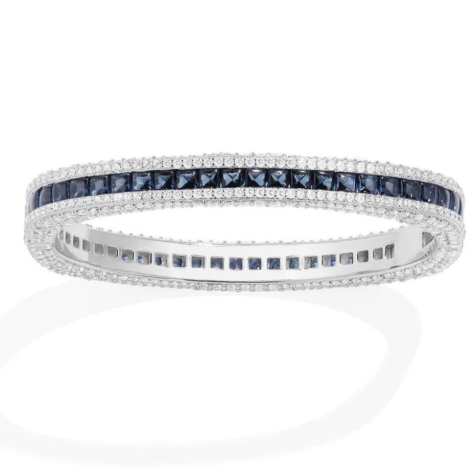 APM Monaco Blue Pave Bangle- Bracelets