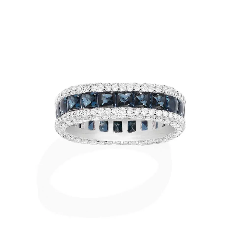 APM Monaco Blue Pave Ring- Rings