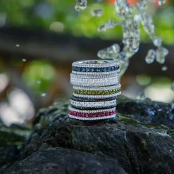 APM Monaco Blue Pave Ring- Rings