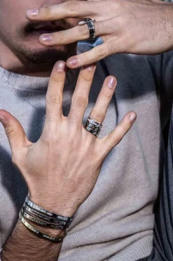APM Monaco Blue Smile Morse Code Ring- Rings