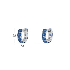 APM Monaco Blue Square Huggie Earrings- Earrings