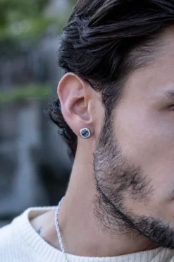 APM Monaco Blue Square Stud Earrings- Earrings