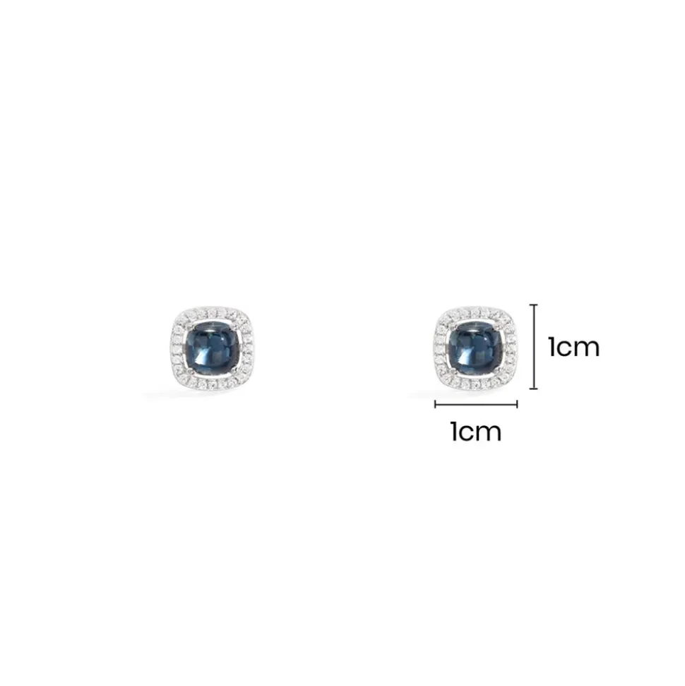 APM Monaco Blue Square Stud Earrings- Earrings