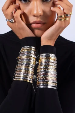 APM Monaco Bonheur Morse Code Bangle- Bracelets