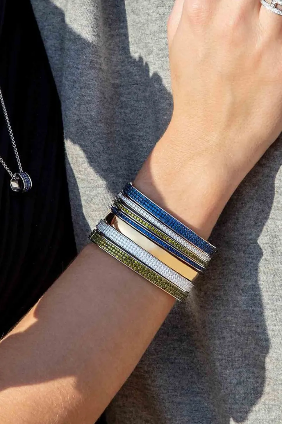APM Monaco Chunky Blue Bangle- Bracelets
