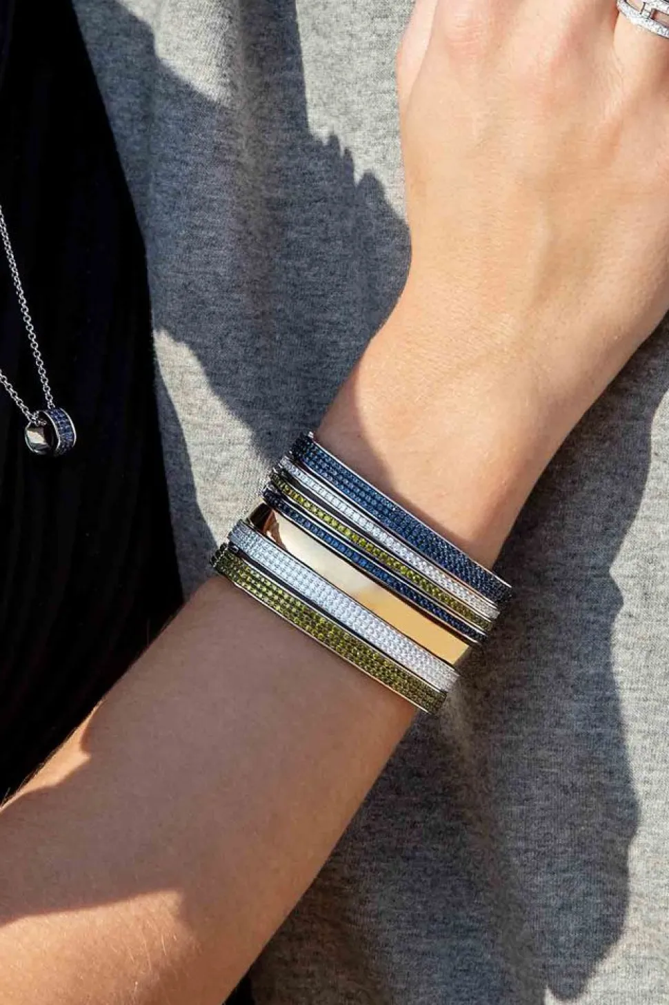 APM Monaco Chunky Khaki Bangle- Bracelets