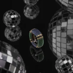 APM Monaco Chunky Multicolor Pave Ring- Rings