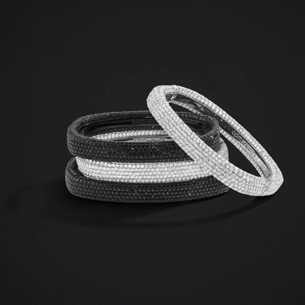 APM Monaco Chunky Pave Bangle- Bracelets
