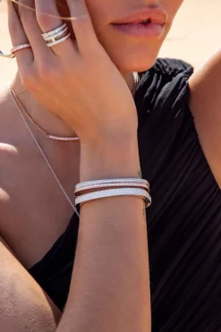 APM Monaco Chunky Pave Bangle- Bracelets