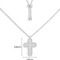 APM Monaco Cross Adjustable Necklace With Pearls- Necklaces