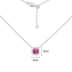 APM Monaco Dainty Fushia Square Adjustable Necklace- Necklaces