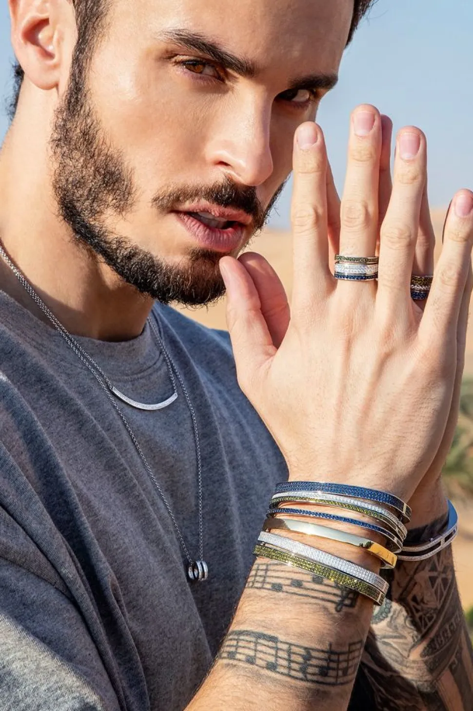 APM Monaco Dainty Khaki Ring- Rings