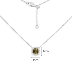 APM Monaco Dainty Khaki Square Adjustable Necklace- Necklaces