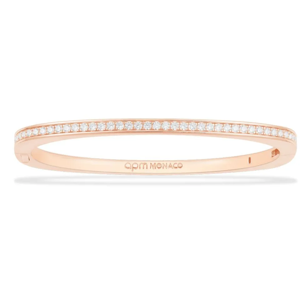 APM Monaco Dainty Pave Bangle- Bracelets