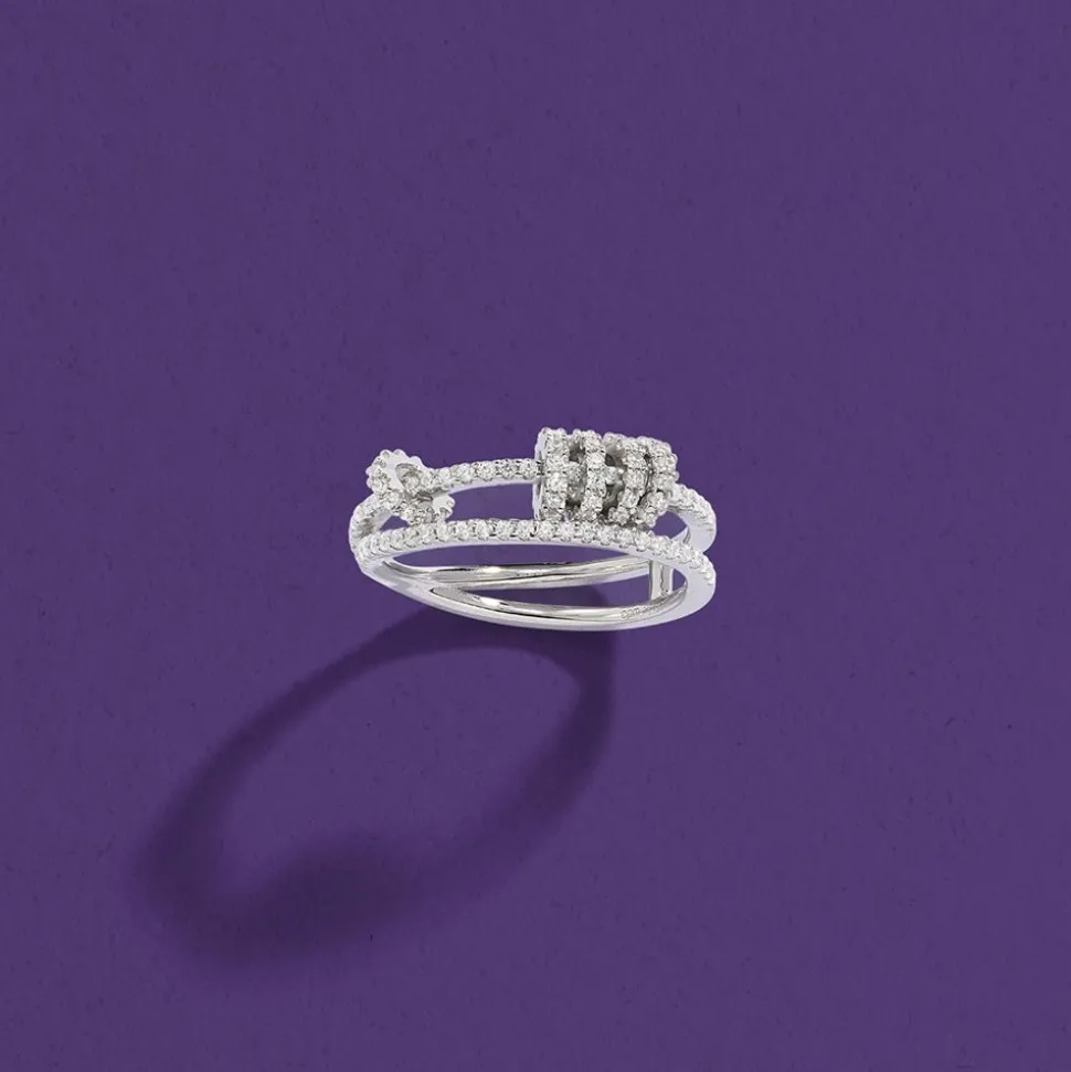APM Monaco Double Ring With Sliding Hoops- Rings