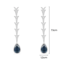 APM Monaco Drop Earrings With Blue Pear Stone- Earrings