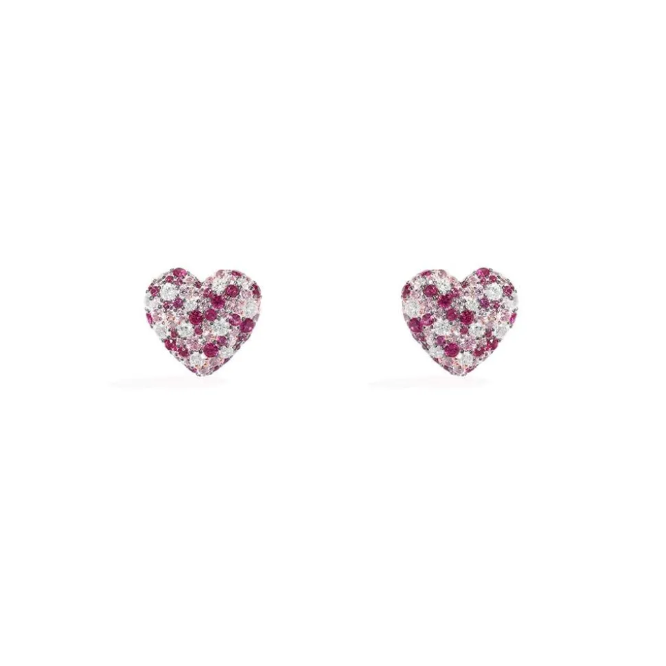 APM Monaco Fuchsia Heart Earrings- Earrings
