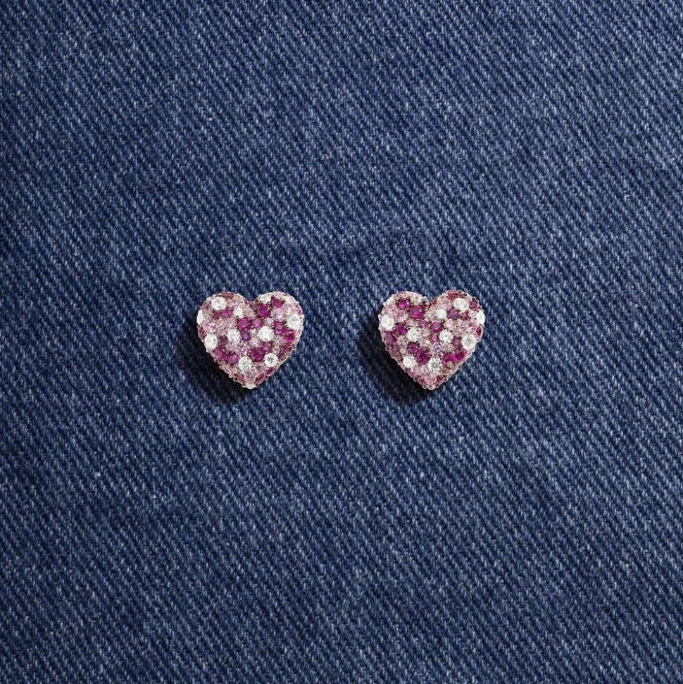 APM Monaco Fuchsia Heart Earrings- Earrings