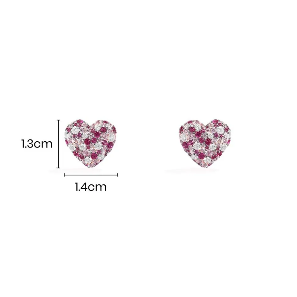 APM Monaco Fuchsia Heart Earrings- Earrings
