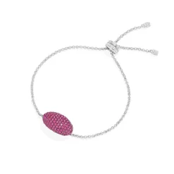 APM Monaco Fuchsia Oval Adjustable Bracelet- Bracelets