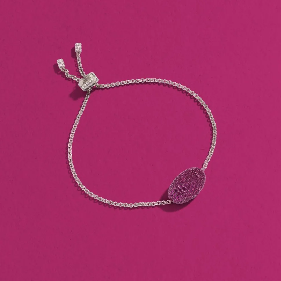 APM Monaco Fuchsia Oval Adjustable Bracelet- Bracelets