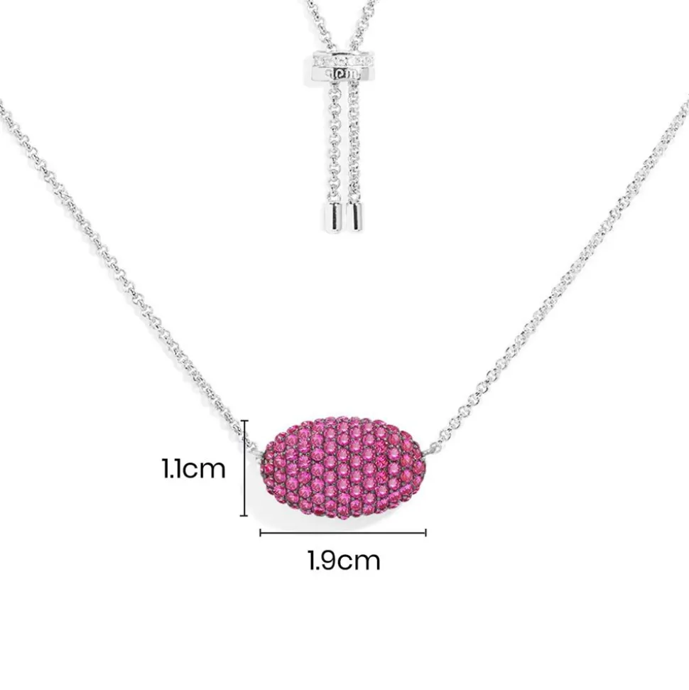 APM Monaco Fuchsia Oval Adjustable Necklace- Necklaces