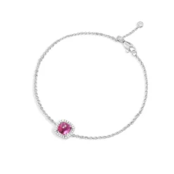 APM Monaco Fuchsia Pave Square Adjustable Bracelet- Bracelets